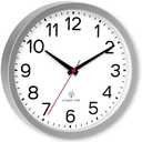 AKCISOT Atomic 10 Inch Wall Clock Analog Clocks for Indoor Kitchen, Battery Operated Clock for Bedroom Office Classroom Living Room(Silver)