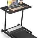 Eocnrhe Treadmill Desk, Mobile Small Standing Desk with Wheels for Walking Pad, Portable Table for Laptop, Rolling Table Adjustable Height, Bedside TableBlack, Compact