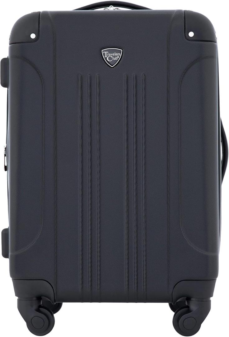 Travelers Club Chicago Hardside Expandable Spinner Luggage, Black, 22" Carry-On
