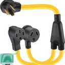 30 Amp Dryer Y Splitter to RV/EV Compatible with NEMA 10-30P to 14-50R/10-30R 3 Prong 30A to 4 Prong 50A Y Adapter Cord for EV/RV Charging at Dryer Outlet STW 10 AWG with Safety Ground Wire, 3FT