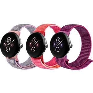 BlackPro Compatible with Google Pixel Watch 4 45mm/3 41mm Band, Adjustable Breathable Sport Strap for Google Pixel 4/3/2/1 Band for Men Women (A-SandPink+PomeRed+Pitaya)