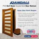 36" Kerf Slide-in Double Bulb Seal Weatherstrip Door Bottom Durable Seal for Energy Efficiency & Draft Protection (Black)