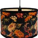 Crapyt E27 Round Decorative Shades Table Lamp, 11.81"7.87" Bamboo Shade Unique Lamp for Chandeliers, Floor Lamps