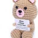 2 x Funny mom Gifts - Mom I Bear Love You Crochet Bear, Adorable for Birthday, Mother's Day, Valentine's Day, Christmas, Thanksgiving(Mom)