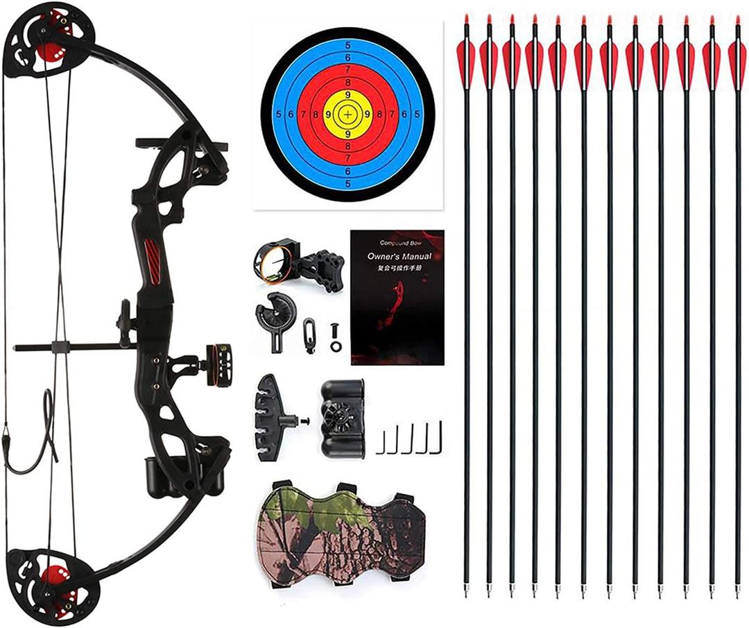 Compound Bow Archery for Youth and Beginner, Right Handed,19-28 Draw Length,15-29 Lbs Draw Weight, 260 fps