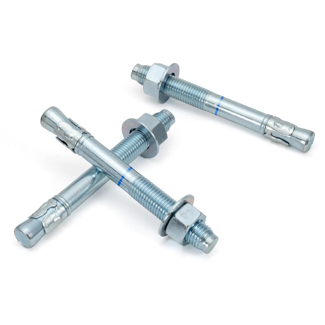 1" x 9" Concrete Anchors (10 Pack) 1 inch Wedge Anchors Bolts Zinc Plated