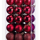 36 Pieces Christmas Ball Ornaments Shatterproof Christmas Decorations Tree Balls for Tree Ornaments Holiday Wedding Party Decoration Hooks 1.57 Inch (Burgundy)
