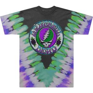 Grateful Dead Unisex-Adult Exclusive Bolt Steal Your Face & Roses Tie Dye Tee (XX-Large, Multicolor)