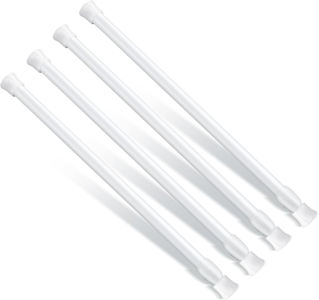 4pcs Window Security Bars, 11.8-17.72 Inch Adjustable Sliding Door Security Lock Bar Fixed Window Guard Door Security Devices for Children Safety Patio Door (White)