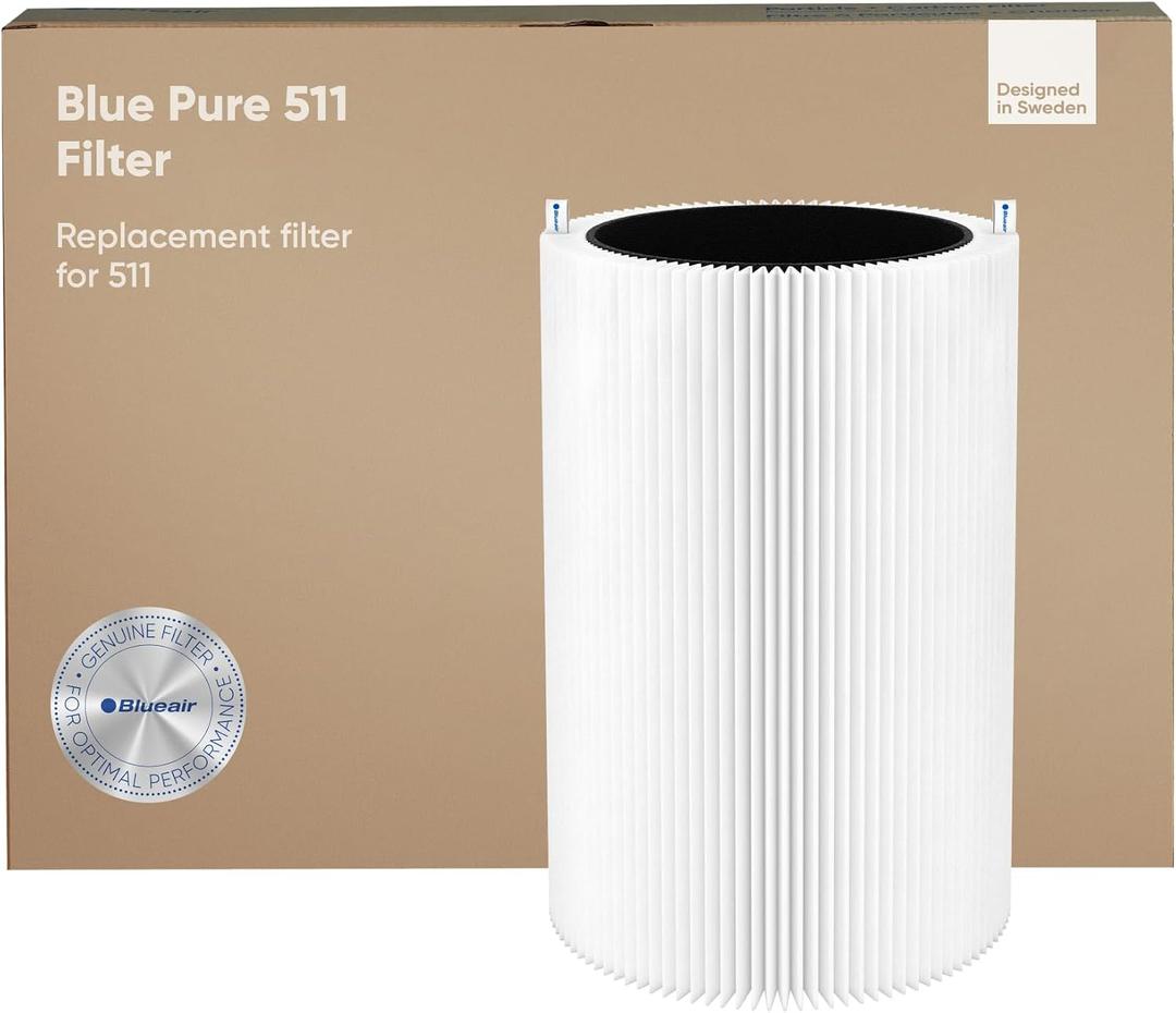 BLUEAIR Genuine Blue Pure 511 Replacement Filter for 511 Pure Air Purifiers - AHAM Certified, HEPASilent Dual Filtration, Removes 99.97% of Particles & Odors, Genuine Carbon Filter