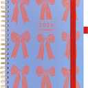 2 x And Per Se 2026 Planner with Pattern, A4 Size-Daily, Weekly & 18-Monthly Planner, Daily Schedule, Monthly Tabs, 100 GSM Thick Paper(Bowknot Pattern) (Blue)
