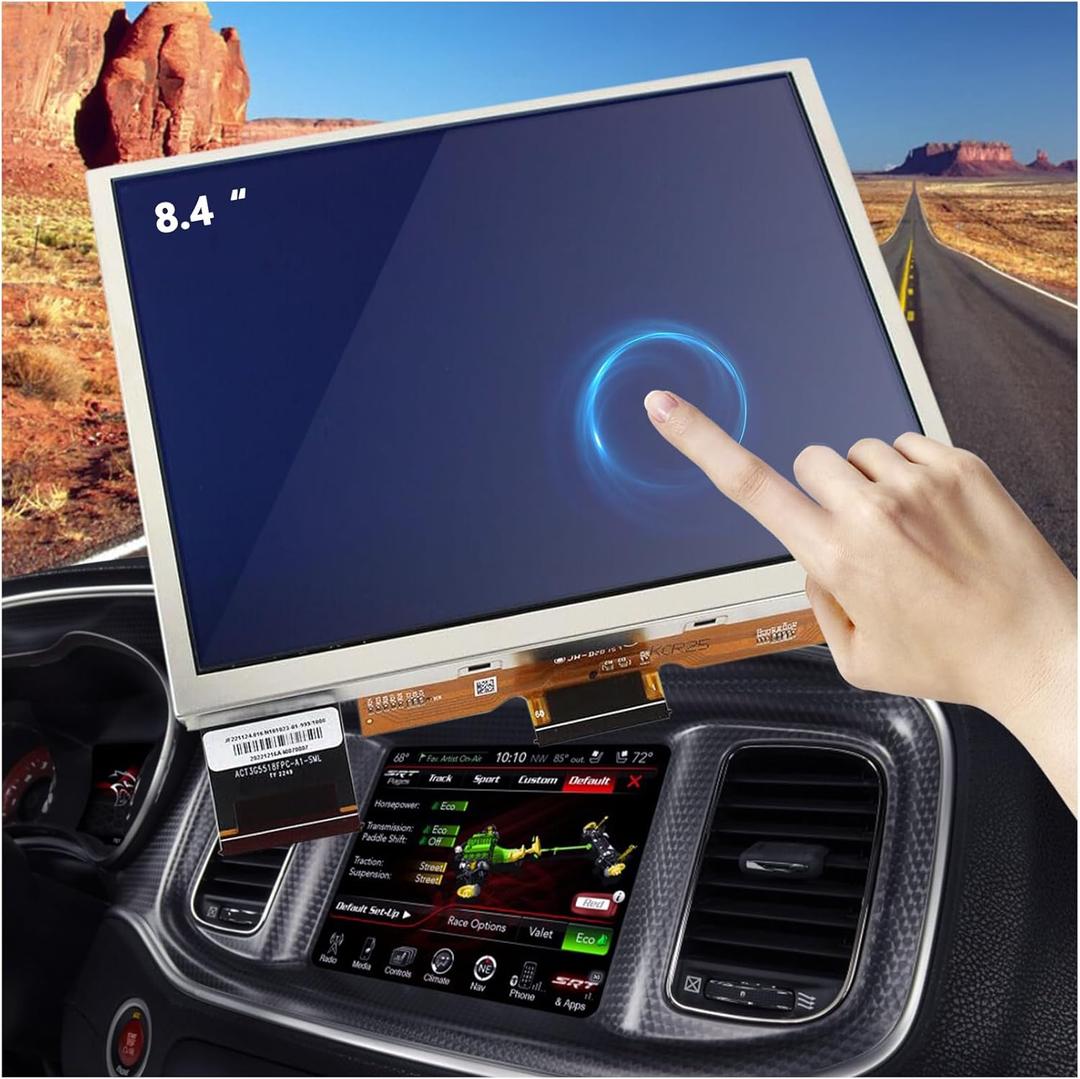 Replacement 8.4" Uconnect 4C UAQ LCD Monitor Touch-Screen, Radio Navigation New OEM Replacement Fit for Jeep Dodge RAM Chrysler 2020-2023 TDO-XGA084 68388570AB