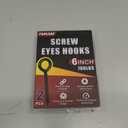 2 Pieces 6 Inch Heavy Duty Screw Eye Hooks, 700 LBS Capaciy, Black Stainless Steel Eyelet Screw Eye Bolts, Hammock Hooks for Wood Securing Cables Wire, Indoor & Outdoor Use