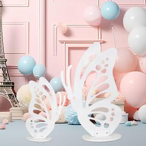 Large Wooden Butterfly Decorations, 3 ft and 2 ft Butter fly Shape Craft for Baby Shower, Birthday, Wedding, Party Backdrop, Freestanding Wood Butterfly Crafts White