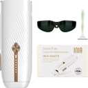 Laser Hair Removal for Women and Men, IPL Hair Removal Device with Ice-Cooling, Double Effectiveness & 5 Flashes per Second for Long-Lasting and Nearly Painless Results (White)