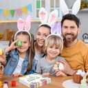 4 x 50Pcs Happy Easter Paper Napkins - Cartoon Colorful Eggs Bunny 13 x 13 Inches Luncheon Napkins Disposable Dessert Dinner Hand Napkins for Easter Birthday Party Supplies