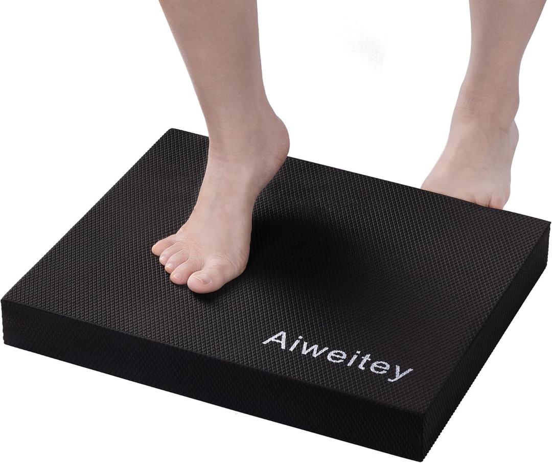 Stability Trainer Pad - Foam Balance Exercise Pad Cushion for Therapy, Yoga, Dancing Balance Training, Pilates,and Fitness (Black)