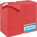 HOMEXCEL Red Microfiber Cleaning Cloth 50 Pack, 12.5 x 12.5 inch Microfiber Towels for Cars, Ultra Absorbent Car Washing Cloth, Lint Free Streak Free Cleaning Rags for Car, Kitchen, and Window