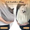 Polar Fleece Cat Sling Carrier  Fixed Elastic Strap for Snuggling, Ultra-Soft Hands-Free Pet Cuddle Bag for Indoor Use, Fits Pets 3-13 lbs (Dark Gray, Medium)