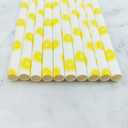 YAOSHENG Premium Disposable Drinking Fruit Paper Straws, Pack 100 Lemon Paper Straws for Cocktail Party Supplies,Birthday,Bridal/Baby Shower,Juice,Shakes (Lemon)