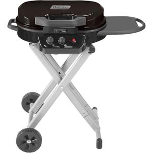 Coleman RoadTrip 225: Portable Propane Grill, Gas Grill with Push-Button Start, Foldable Legs & Wheels, Side Table, and 11k BTUs (Black)
