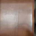 Sands Genuine Leather Cube Ottoman, Saddle Brown