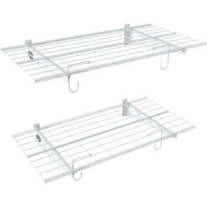 WALMANN 2-Pack Garage Wall Shelves, 2 x 4 ft/24 x 48 in Wall Mounted Storage Shelves for Garage Heavy Duty Floating Shelf for Walls, Holds Up to 220 lbs(White)