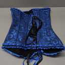 SZIVYSHI Corset Tops for Women, Bustier Shapewear Lingerie, Lace Waist Push Up Bodysuit (Medium, Black and Blue)