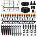 260 FT Drip Irrigation System Kit, Automatic Garden Watering System with 2/5" & 1/4" Tube for Greenhouse, Lawn, Raised Bed, Micro Misting Plant Sprinkler System, Adjustable Drip Emitters