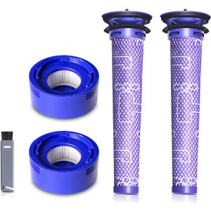 Vacuum Filter Replacement Kit for Dyson V7, V8 Animal, V8 Absolute & SV10 Cordless Vacuum Cleaners, Replaces Part # 965661-01 & 967478-01 (4P) (blue)