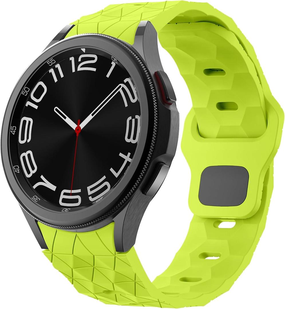 Rugged No Gap Band Compatible with Samsung Galaxy Watch 7 FE 4 5 6 Band 44mm 40mm/Galaxy Watch 6 Classic Bands 47mm 43mm/Watch 5 Pro 45mm/4 Classic 46mm 42mm, Silicone Replacement Sport Strap for Men