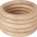 FoDau770 10pcs Natural Beech Wooden Rings, Unfinished Solid Wood Rings Heavy Duty Wood Circles, Macrame Craft Circles for Party, Home Decor & DIY Making - Outer Diameter: 5 Inch