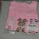 Women's Easter Bunny Sweatshirts Long Sleeve V Neck Cropped Cute Rabbit Shirts Graphic Tops(Pink, XL)
