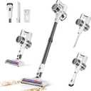 Comvtu Cordless Vacuums, 80,000PRM Powerful Motor Vacuum Cleaner and 2200mAH Rechargeable Battery up to 35 Mins Worktime, 2 Adjustable Modes, Detachable Parts, Wireless Stick Vacuum (Cloud White)
