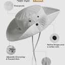 FURTALK Sun Hats for Women Ponytail UPF 80+ Beach Summer Hat Wide Brim Packable Cowboy Hat (One Size, Light Grey)