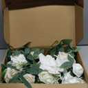 Ling's moment 2pcs White Wedding Artificial Floral Swag Welcome Sign Flowers Backdrop Garland Green for Ceremony Reception Door Wall Easel Home Decoration Entryway Faux Outdoor Board Table Decor