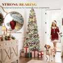 YITAHOME Prelit Flocked Pencil Christmas Tree 6 FT with Remote