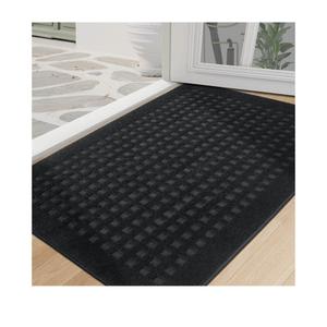 BEQHAUSE Dirt Trapper Door Mat 32" x 48", Waffle Door Mats Indoor Entrance, Dog Doormats for Mud Paws Absorbent and Dirt Resist Floor Mats Non-Slip Washable Rugs for Entryway Welcome Mat, Black