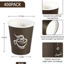 LITOPAK 400 Pack 8 oz Paper Cups, Brown Disposable Hot Coffee Cups for Party, Picnic, Travel, and Events