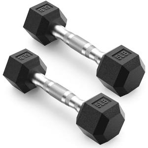 PAPABABE HEX Dumbbell Set 2.5-125lb, Rubber Encased Home Gym Dumbbells, Exercise & Fitness Weights Dumbbells for Women & Men, Hand Weight for Strength Training