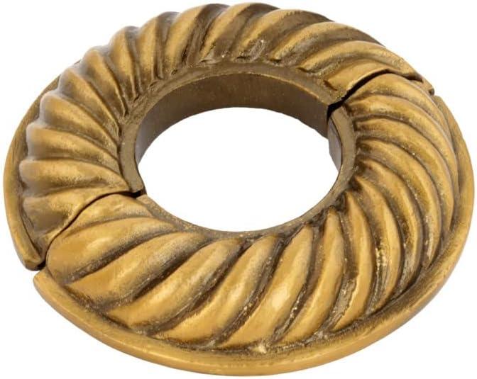 Renovators Supply Manufacturing Aluminum Escutcheon Plate 3.13" OD Escutcheon 1" IPS Antique Gold Finish Radiator Flange (Gold Le Cruller)