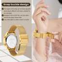 Women's Step Counter Pedometer Watch with Stainless Steel Bracelet, Stylish Design, No App, No Charging Needed for Step, Calorie, Distance, Alarm, Countdown TimerTU-2401