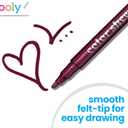 Ooly Metallic Colored Felt Tip Markers Set of 12, Unique Solid Colors for White or Black Paper, Drawing and Coloring Pens for Kids and Adults, Colorful School Supplies