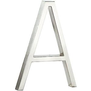 HASWARE Floating House Number Sign: 5 inch Modern Door Signage - Striking for Street Home Address Numerals (Silver, A)