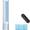 MYICY Evaporative Air Cooler, 35" Windowless Air Conditioner Portable w/3 Speeds, 25ft Remote, Smart Timer & Water Tank, Portable Air Conditioners No Windows Needed, 90Oscillating AC Unit for Room