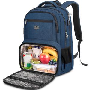 MATEIN Mens Backpack for Work, Water Resistant Lunch Box Backpack Fits 18 Inch Laptop, Flight Approved Travel Bookbag with Luggage Sleve, Extra Large Insulated Cooler Bag, Gifts for Adult (Blue)