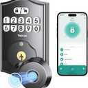 Fingerprint Keyless Entry Door Lock App Control Smart Locks for Front Door, Keypad Deadbolt, Auto Lock One Time Password Easy Installation, Black