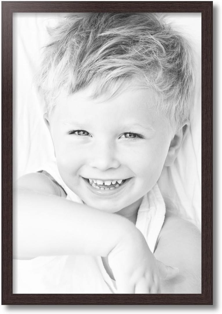 ArtToFrames 17x25 Inch Brown Picture Frame, This 1.00 Inch Custom Wood Poster Frame is Verlinga Brown - Comes with Economy Acrylic and Corrugated Backing 