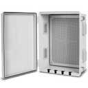 Electrical Junction Box, Ventilated Design, Cable Grommets, Indoor/Outdoor Use with Mounting Panel & Hinged Cover. Waterproof IP 65. (Grey Cover, 15.7"x11.8"x7.1")