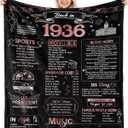 90th Birthday Gifts for Women - Back in 1936-90 Year Old Birthday Gift Ideas for Women Throw Blanket 60Lx50W